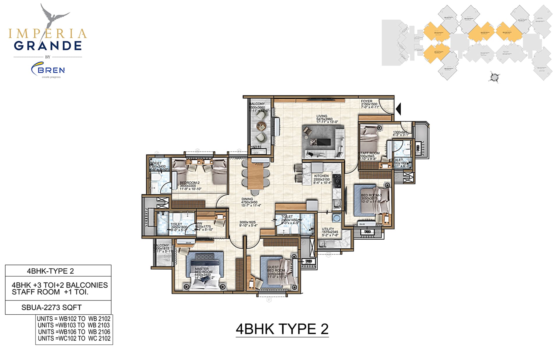 4 Bed - 2316 Sq. Ft. Floor Plan