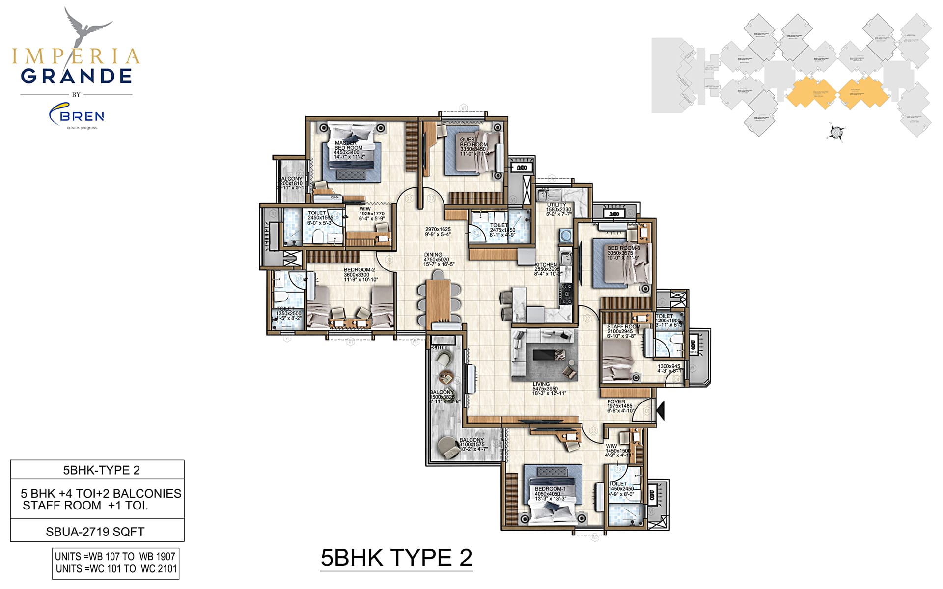 5 Bed - 2771 Sq. Ft. Floor Plan